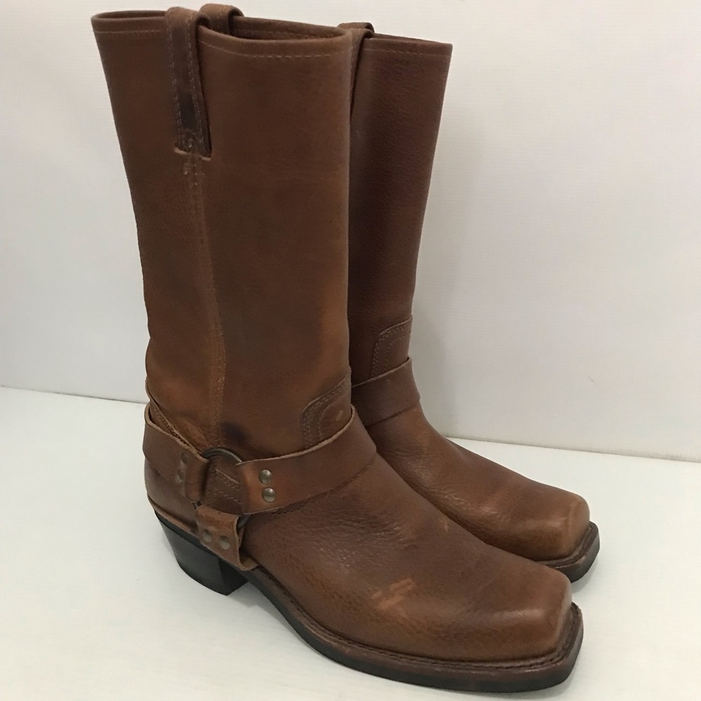 Vtg. Frye Harness 12R Men's Boots Pebble leather, Made in USA Size 9M